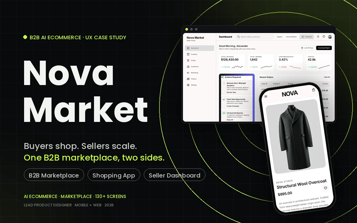 Nova Market — B2B AI ecommerce marketplace and shopping app case study