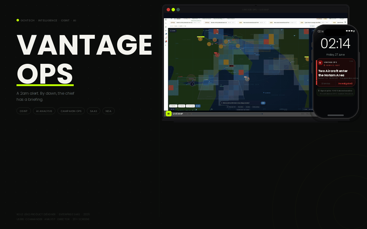 VANTAGE OPS — AI Intelligence Operations Platform case study