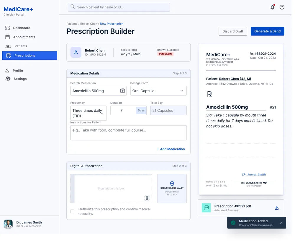 Prescription builder