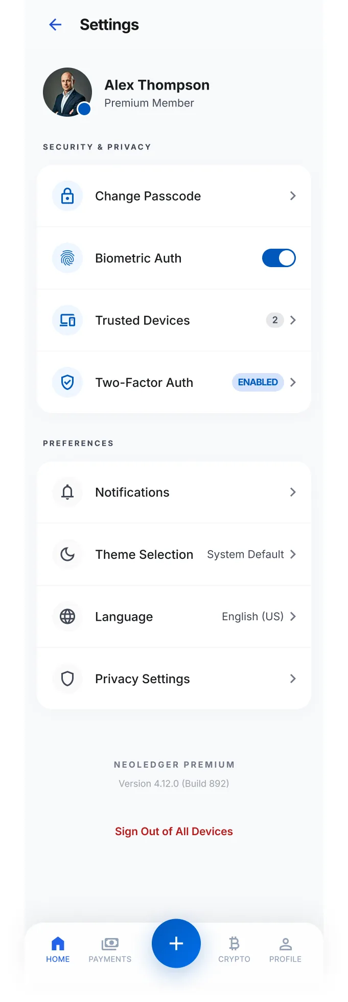 Security settings
