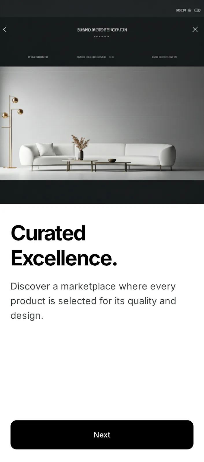 Nova Market — brand introduction app screen
