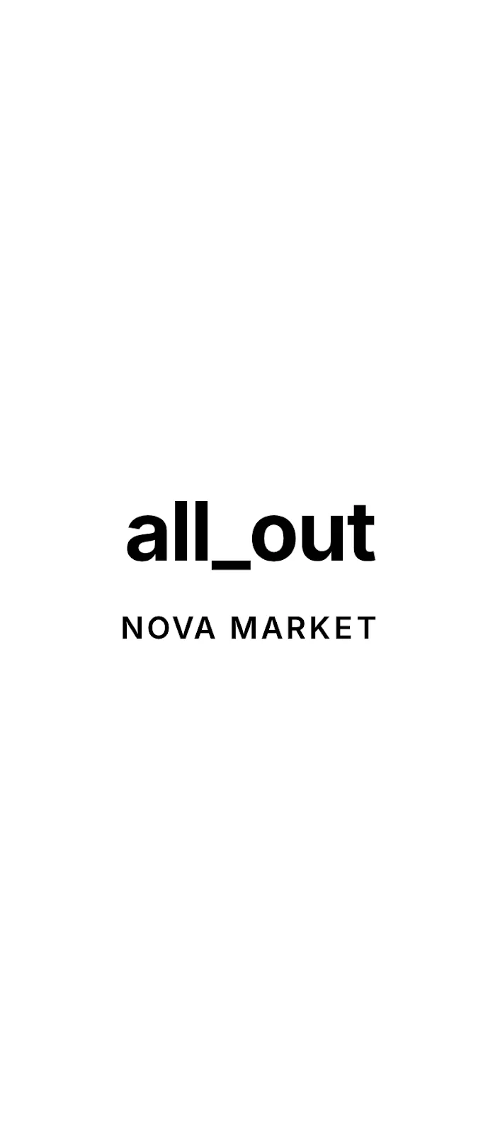 Nova Market — splash screen app screen